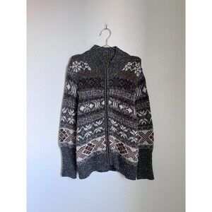 Peruvian Connection Men's Wool/Alpaca Fair Isle Knit Full Zip Sweater Size XL